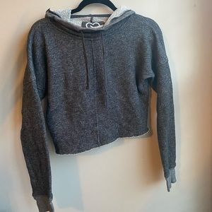 Crop top distressed hoodie